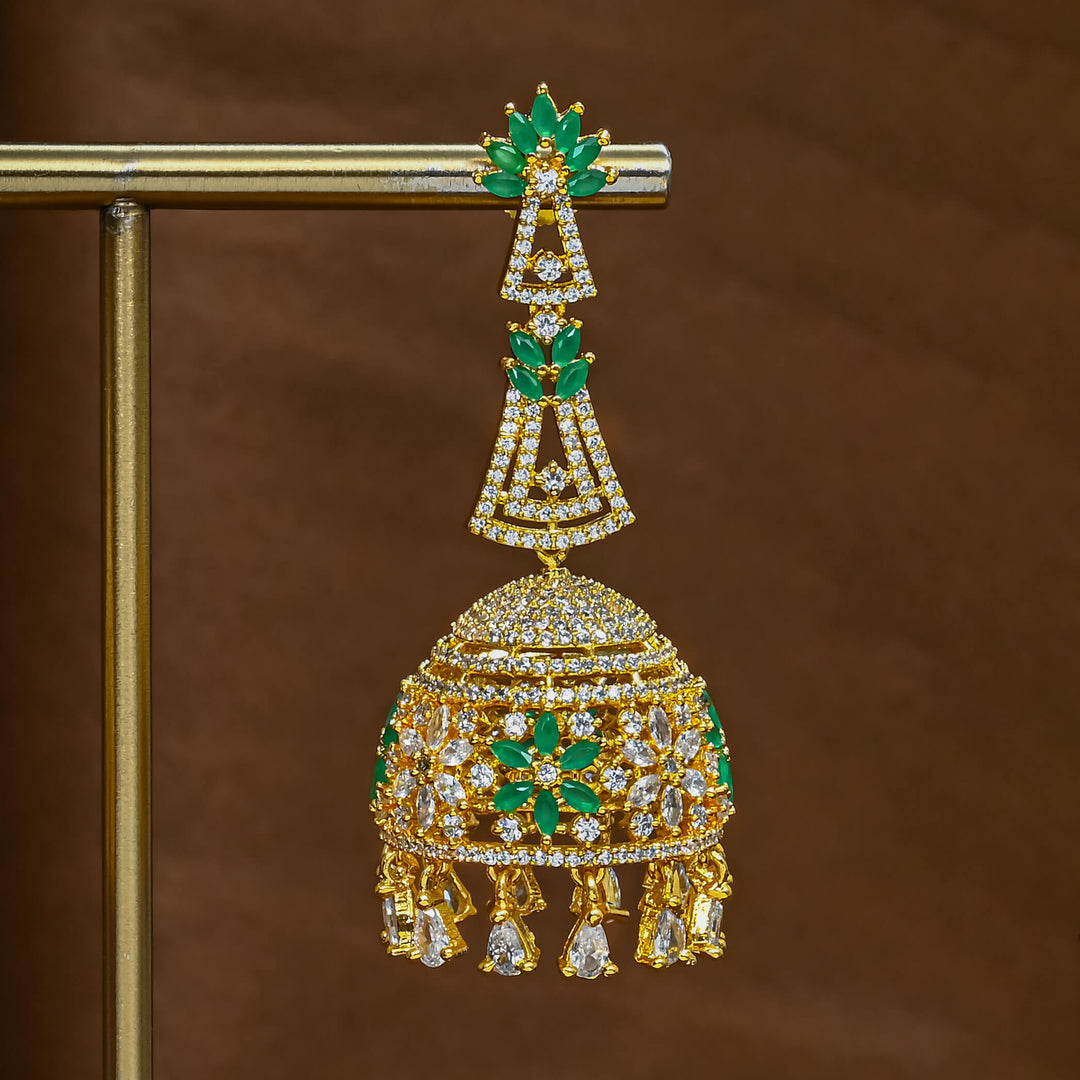 CZ Emerald Jhumka