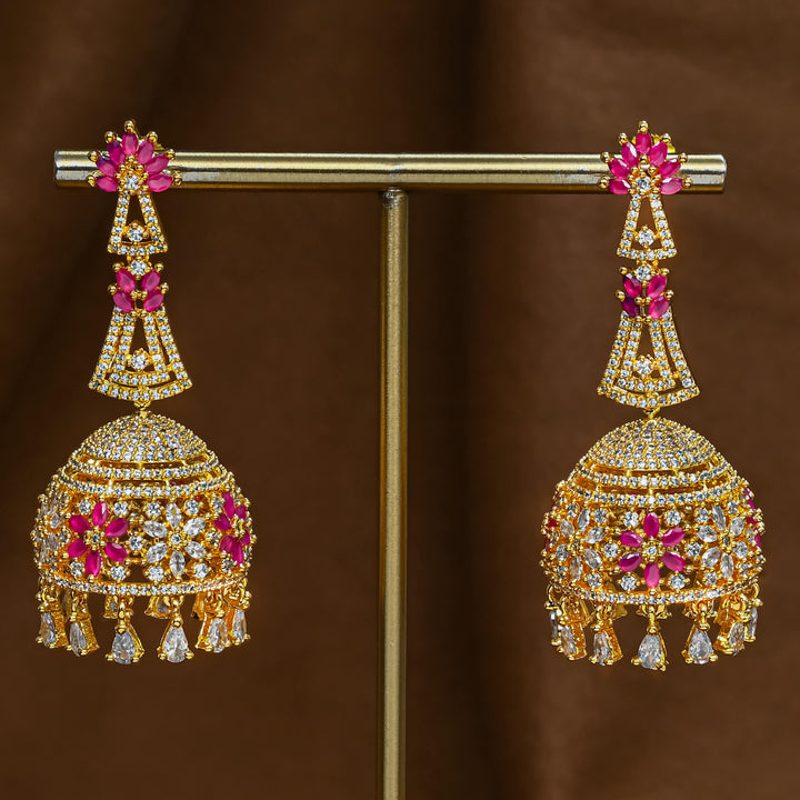 CZ Ruby Jhumka