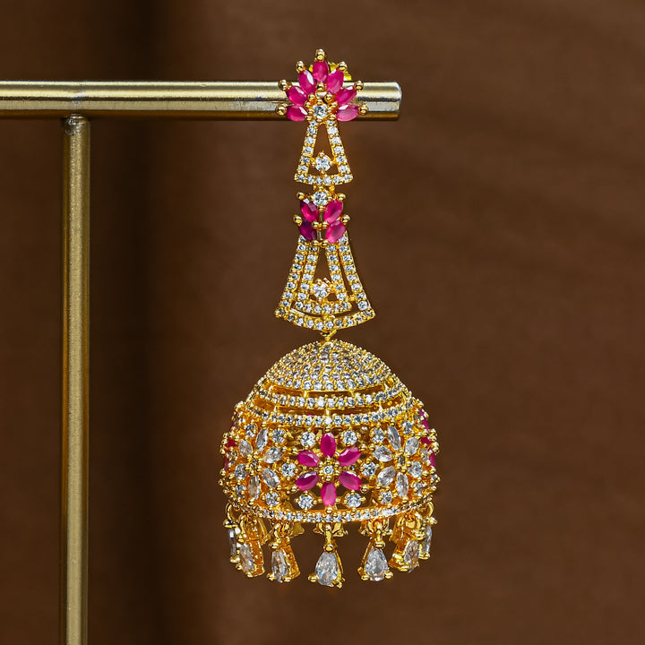 CZ Ruby Jhumka