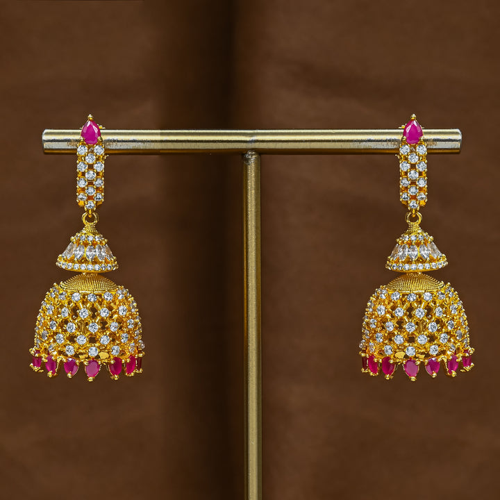 CZ Ruby Jhumka