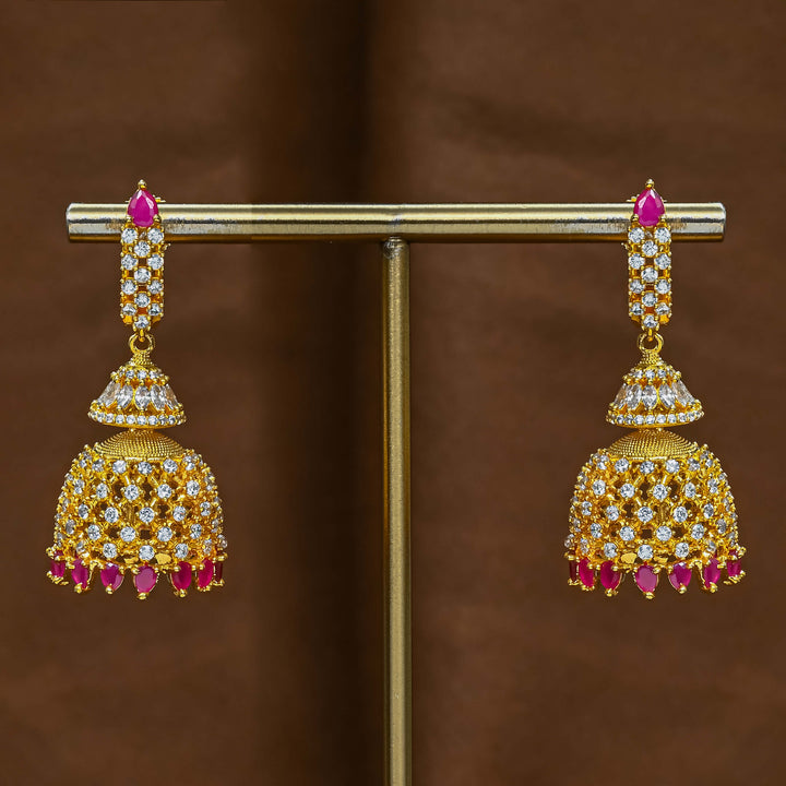 CZ Ruby Jhumka