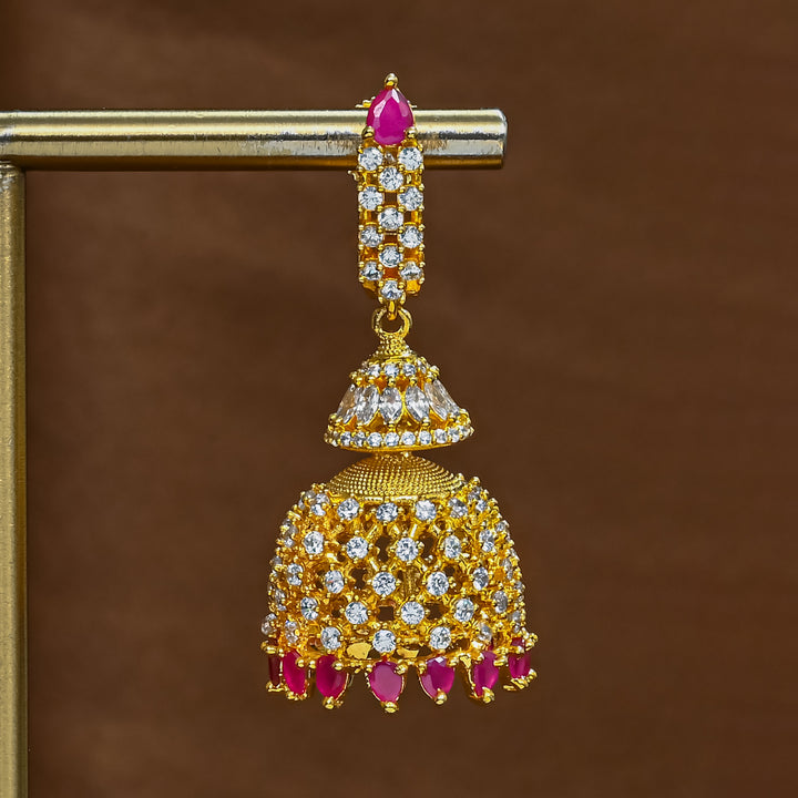 CZ Ruby Jhumka