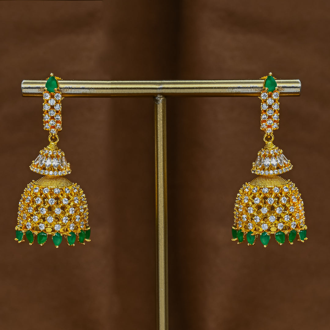 CZ Emerald Jhumka