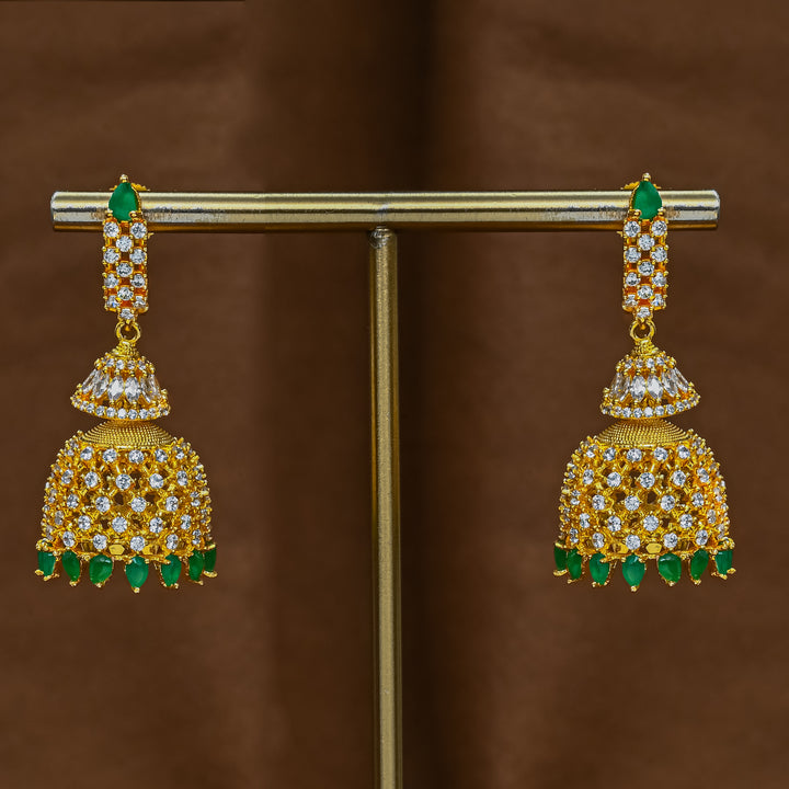 CZ Emerald Jhumka