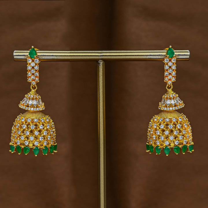 CZ Emerald Jhumka