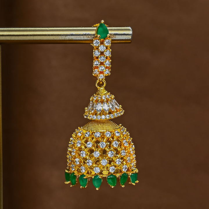 CZ Emerald Jhumka