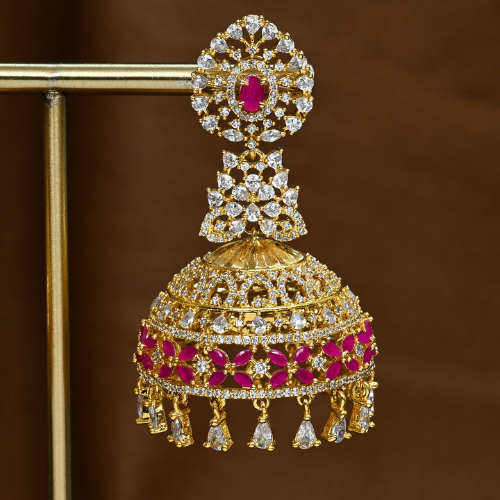 CZ Ruby Jhumka