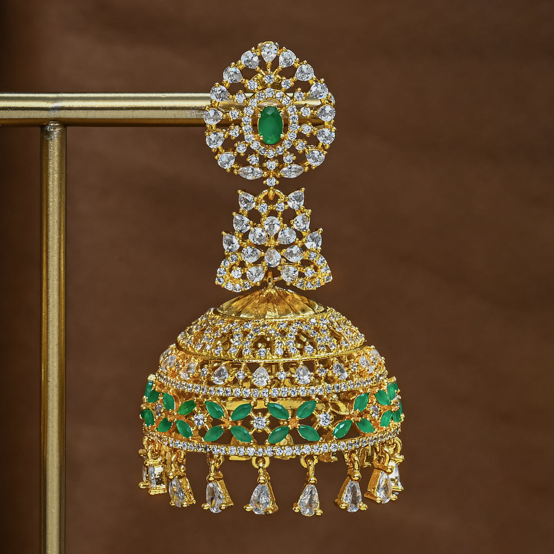 CZ Emerald Jhumka
