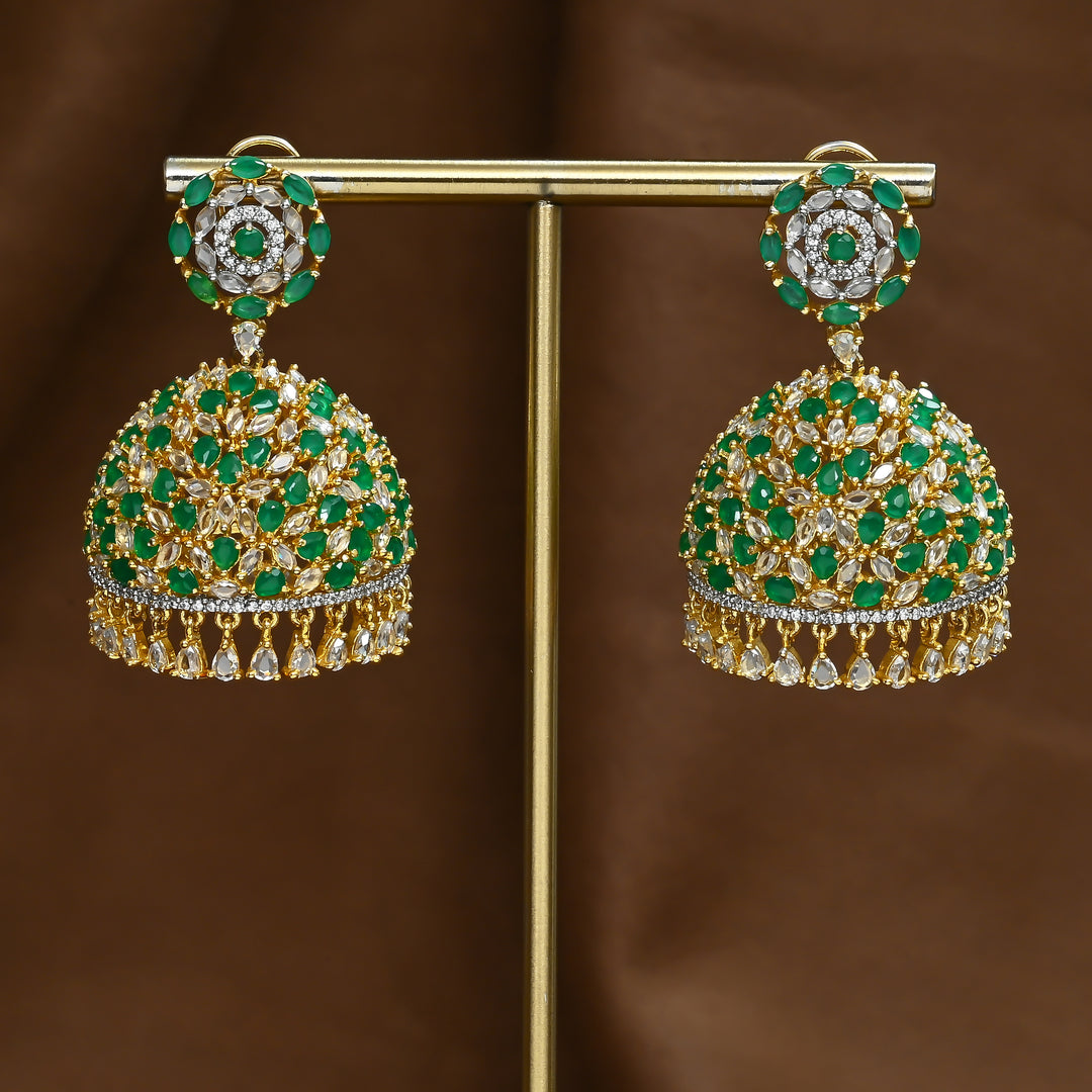 CZ Emerald Jhumka