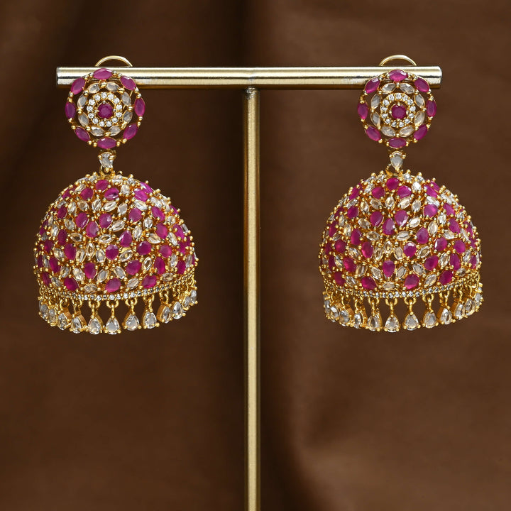 CZ Ruby Jhumka