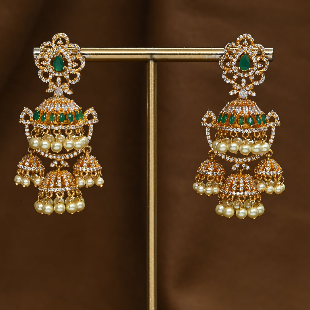 CZ Emerald Jhumka