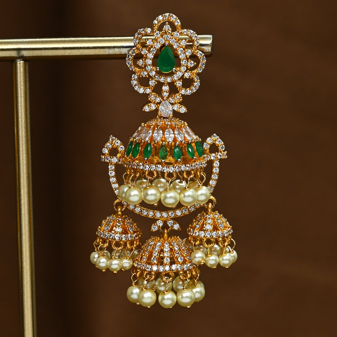 CZ Emerald Jhumka