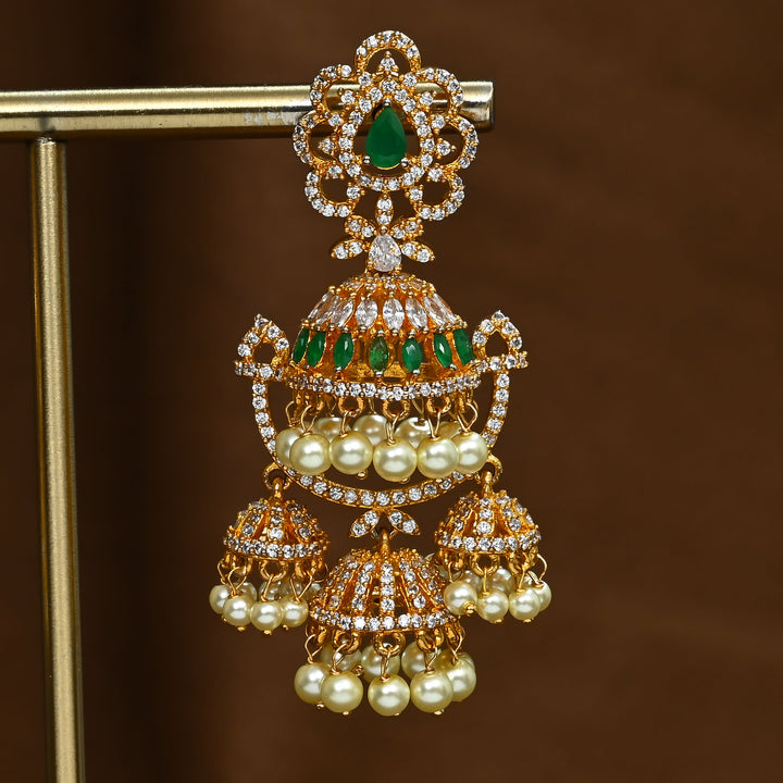 CZ Emerald Jhumka