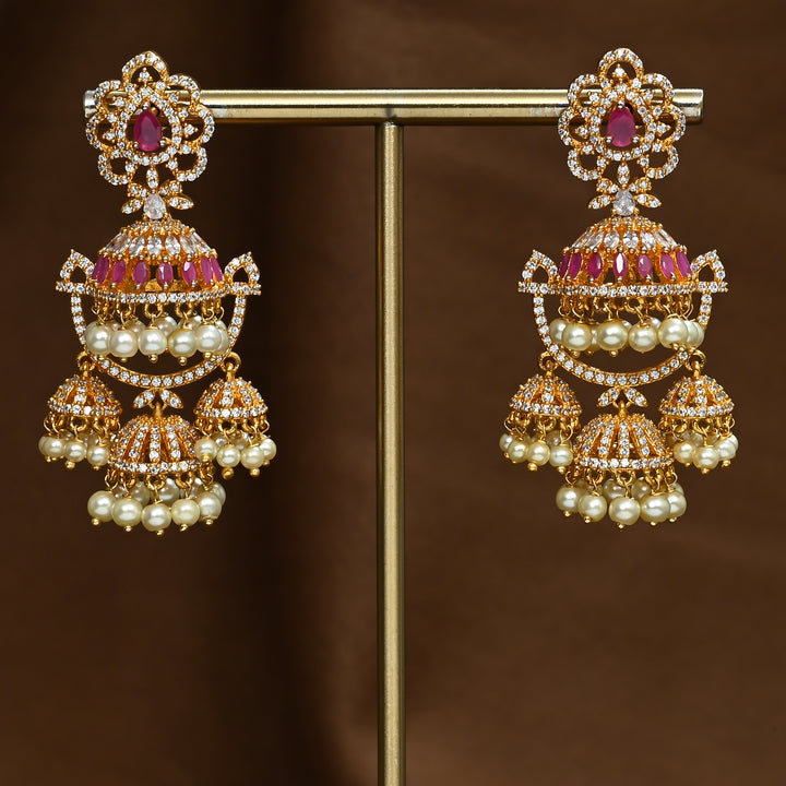 CZ Ruby Jhumka