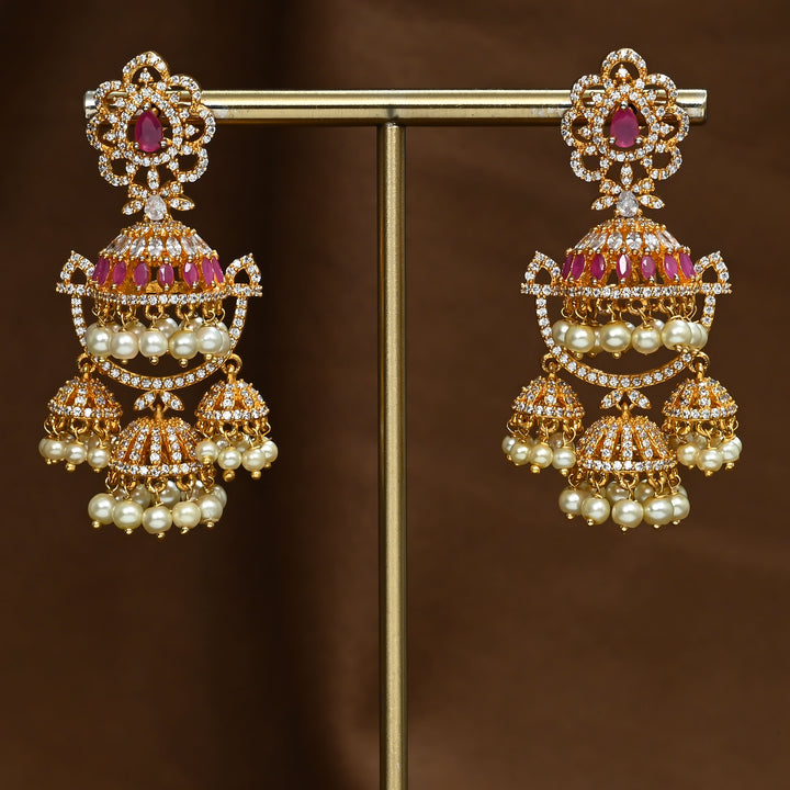 CZ Ruby Jhumka