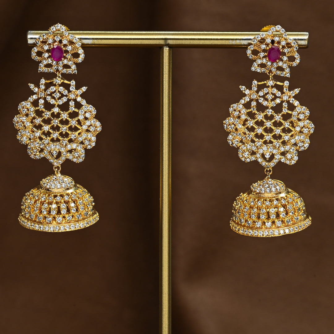 CZ Ruby Jhumka