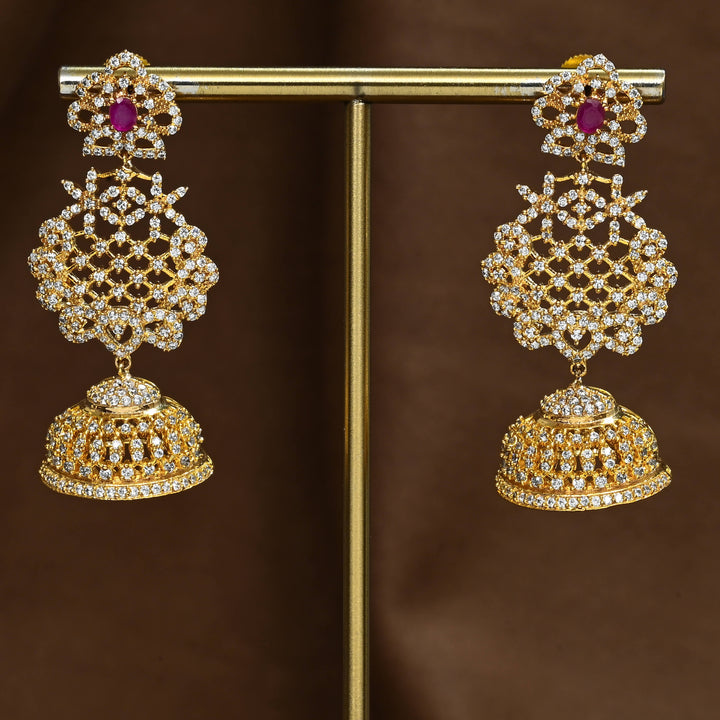 CZ Ruby Jhumka