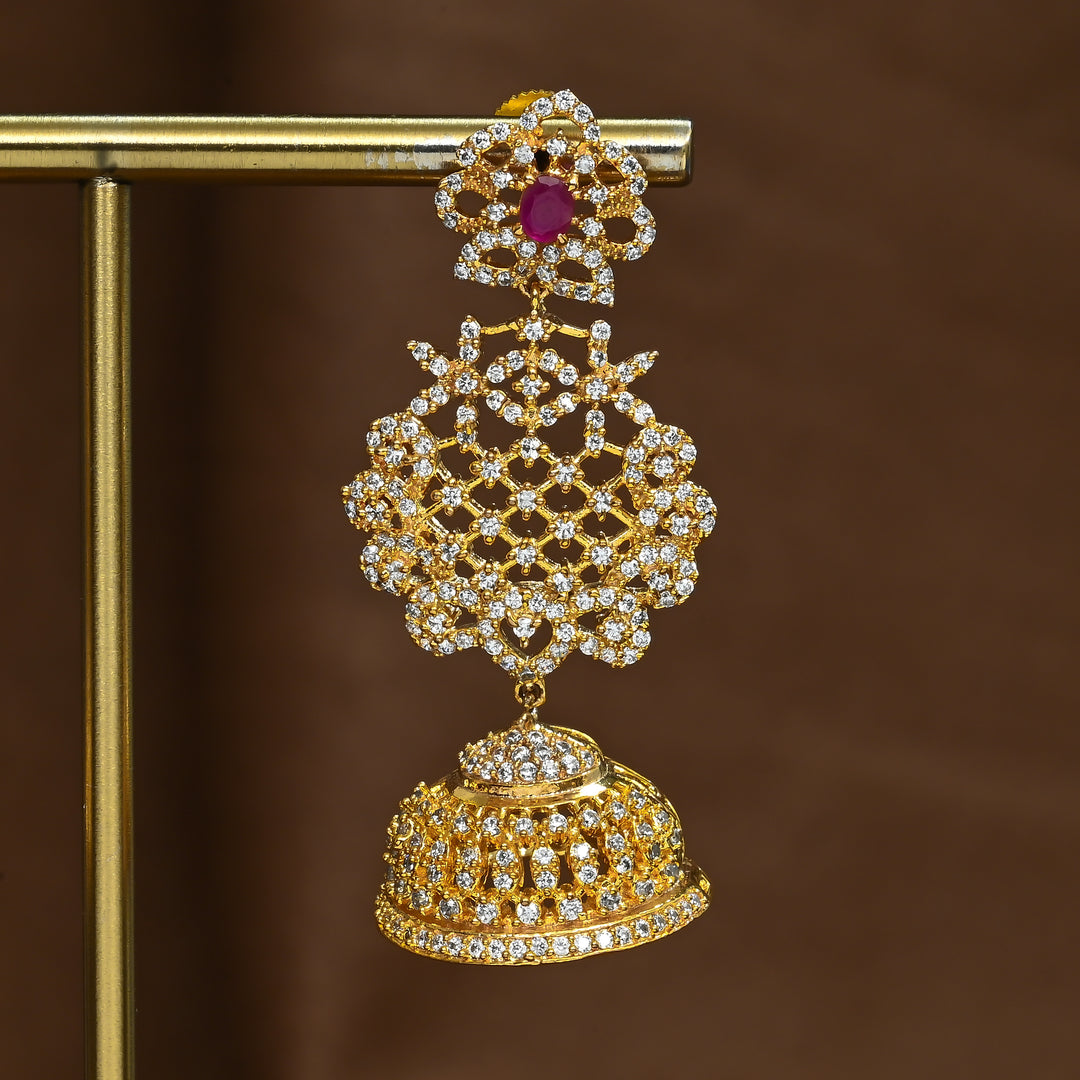 CZ Ruby Jhumka