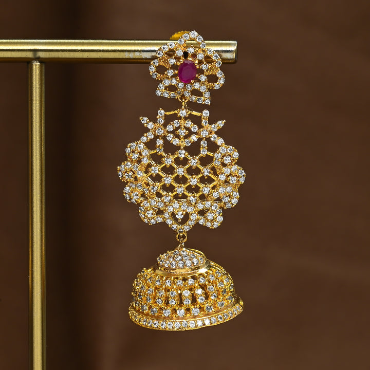 CZ Ruby Jhumka