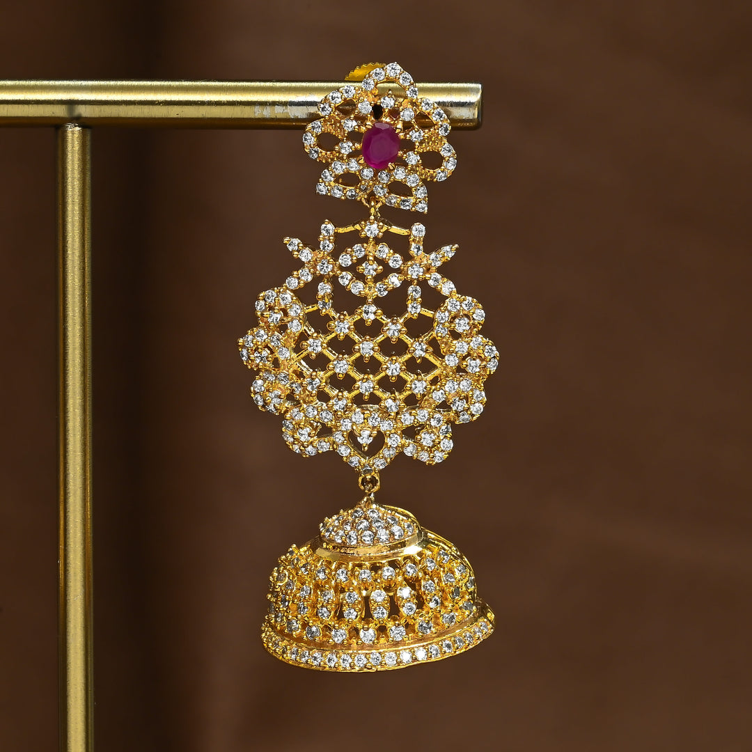 CZ Ruby Jhumka