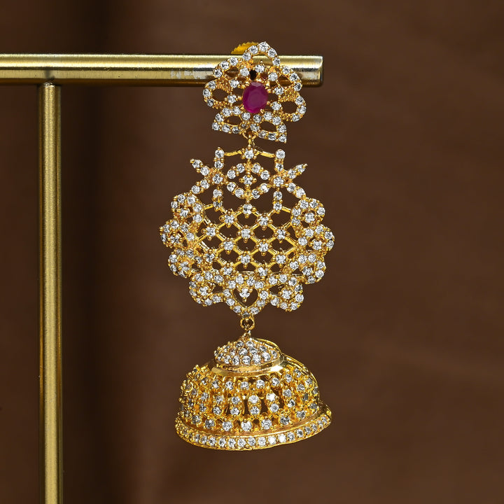 CZ Ruby Jhumka
