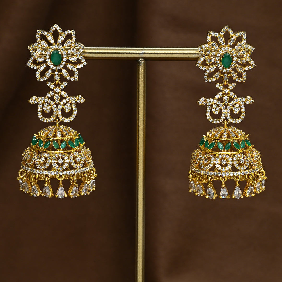 CZ Emerald Jhumka