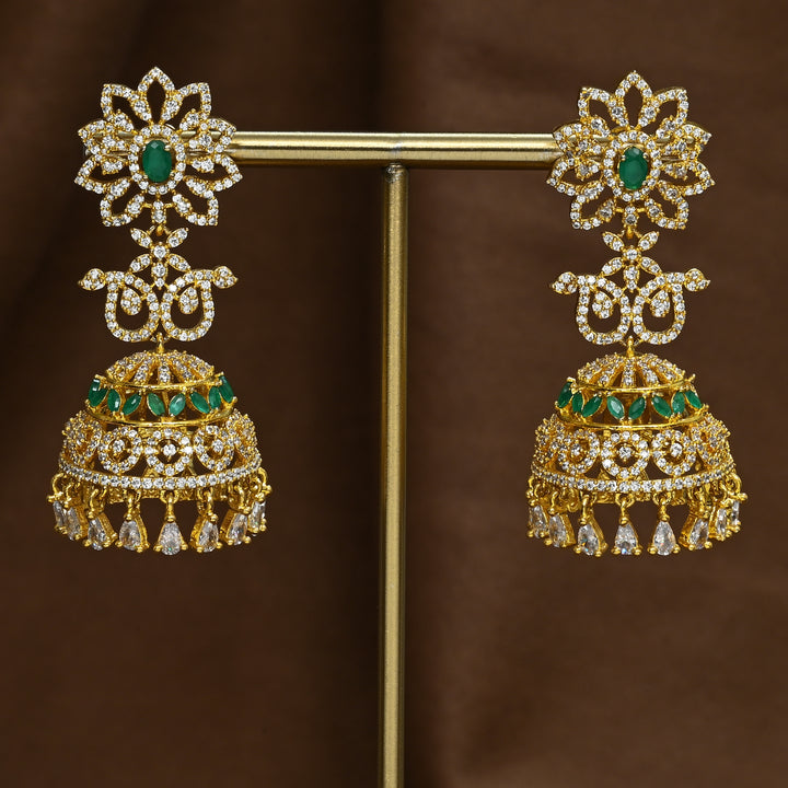 CZ Emerald Jhumka