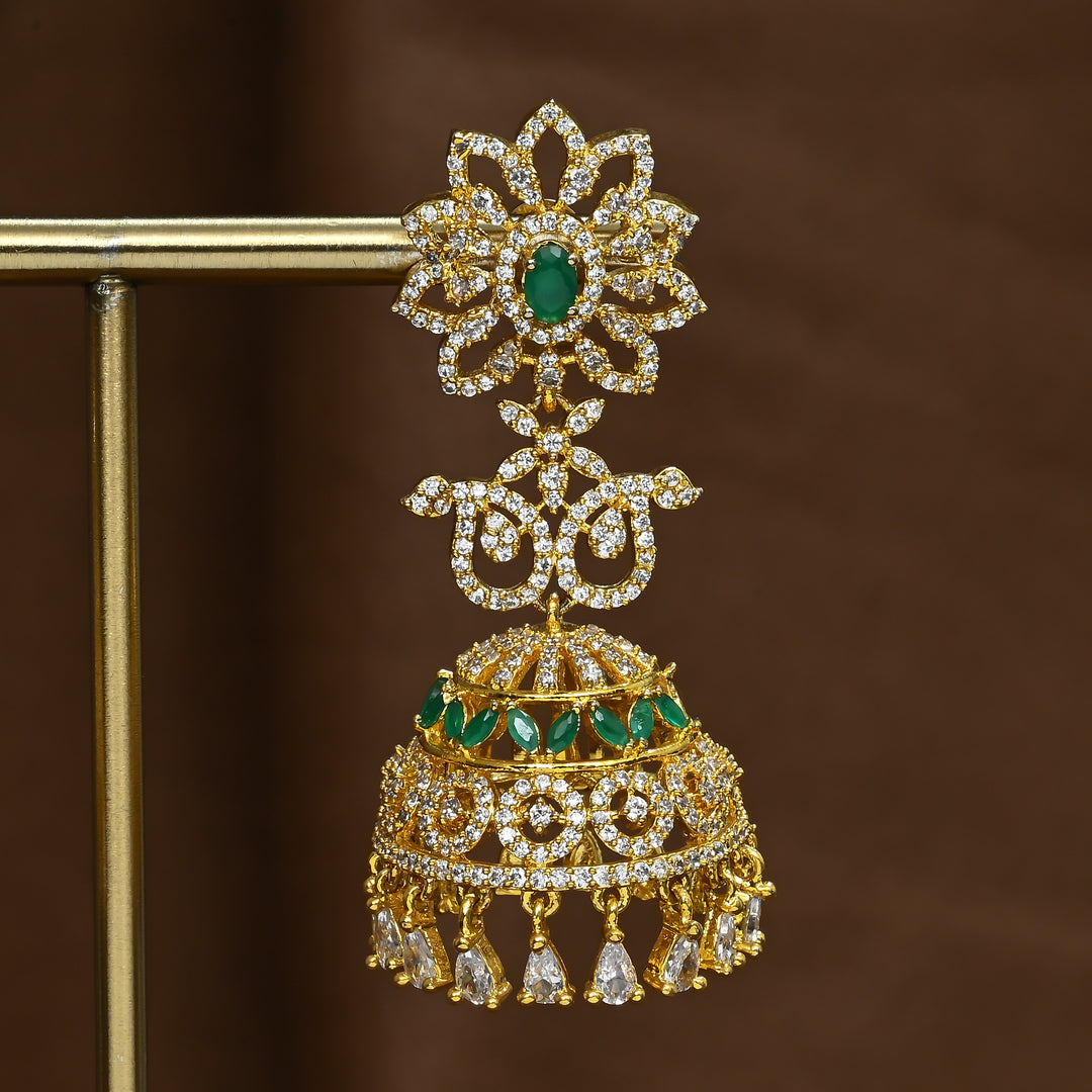 CZ Emerald Jhumka