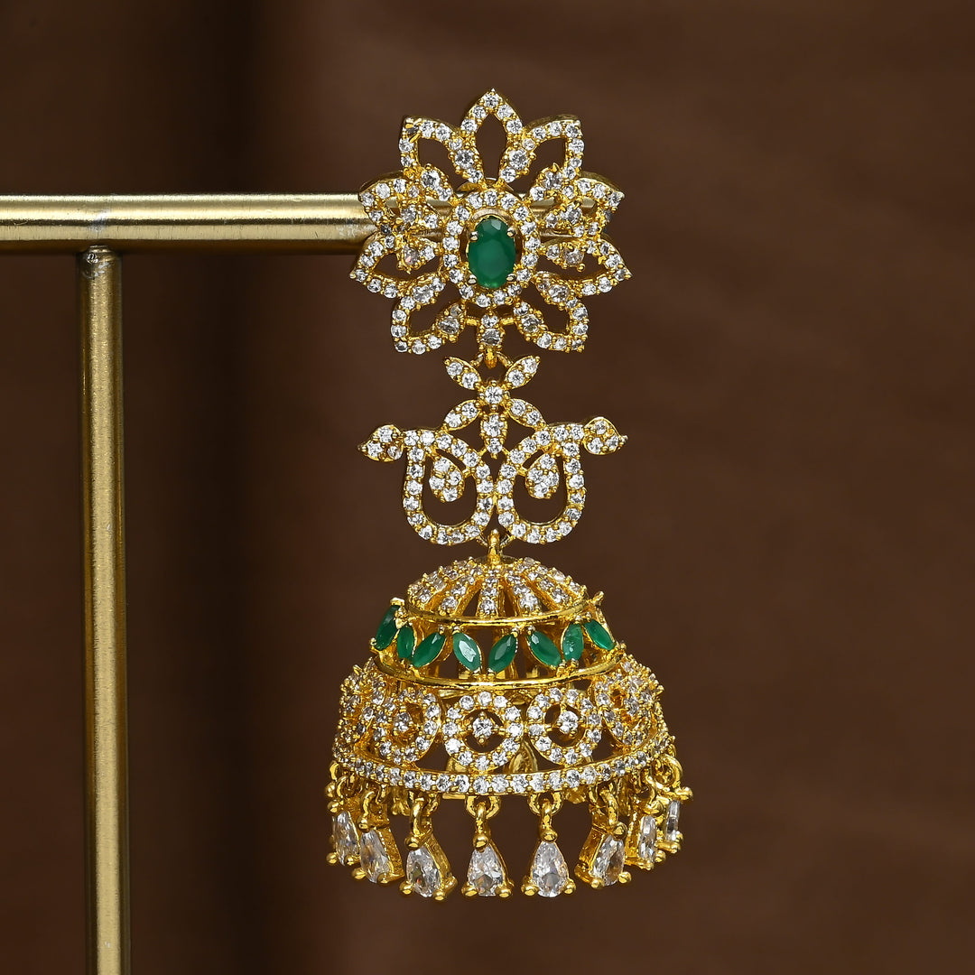 CZ Emerald Jhumka