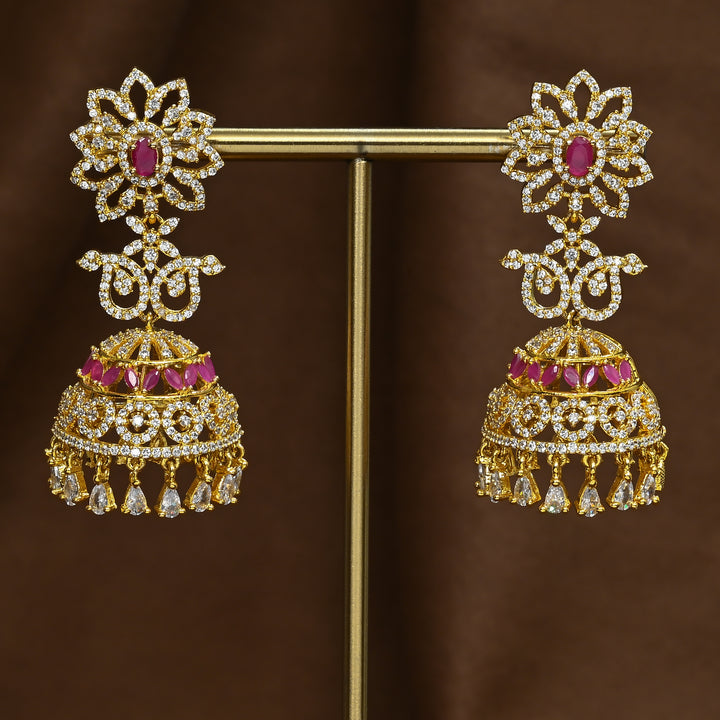 CZ Ruby Jhumka