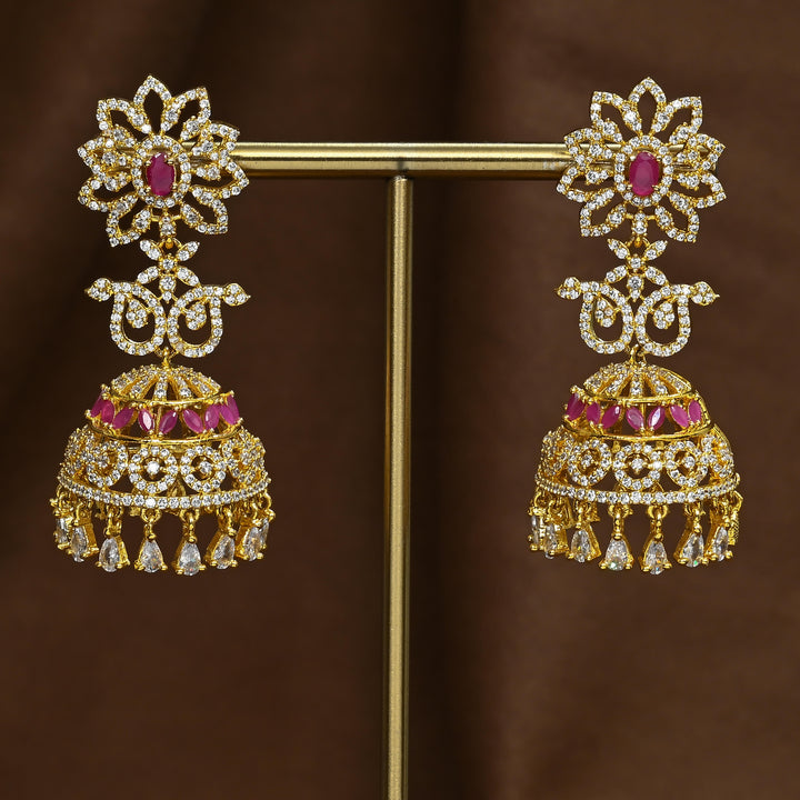 CZ Ruby Jhumka