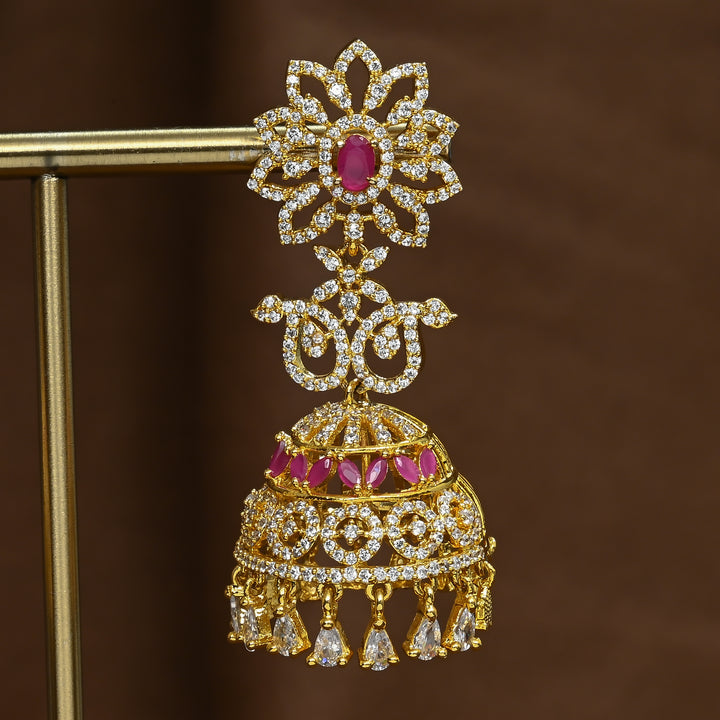 CZ Ruby Jhumka