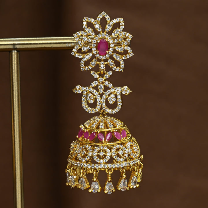 CZ Ruby Jhumka