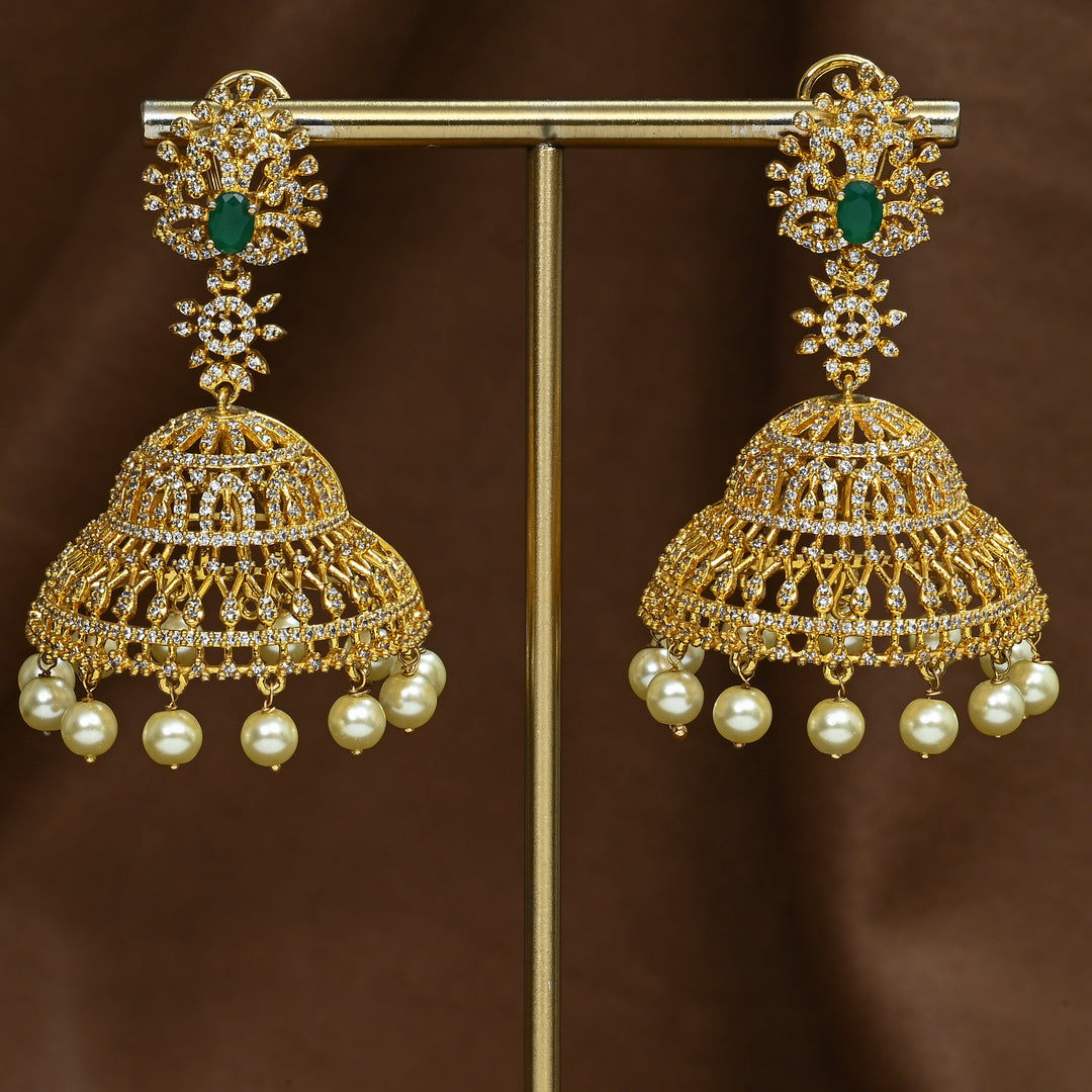 CZ Emerald Jhumka