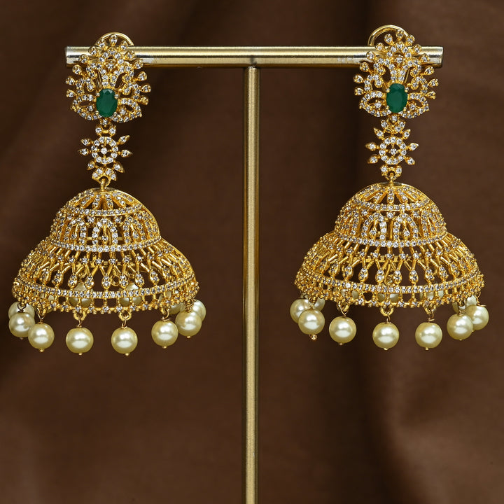 CZ Emerald Jhumka