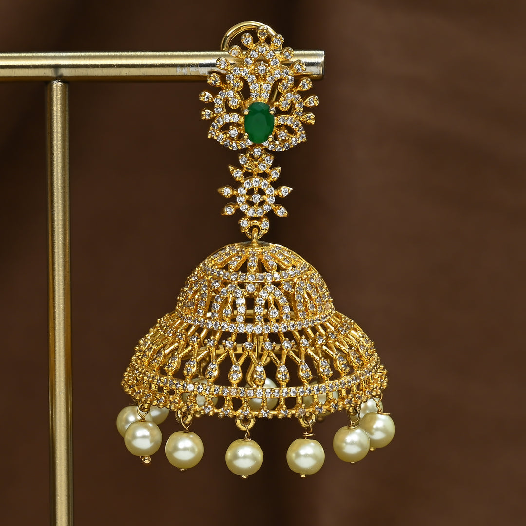 CZ Emerald Jhumka