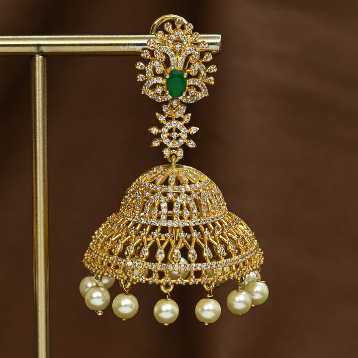 CZ Emerald Jhumka