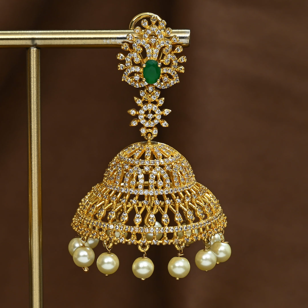 CZ Emerald Jhumka