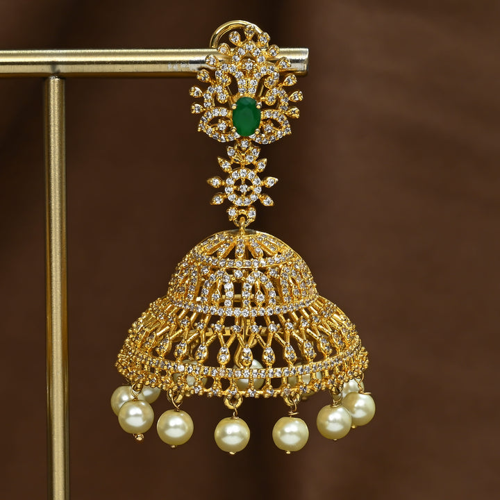 CZ Emerald Jhumka