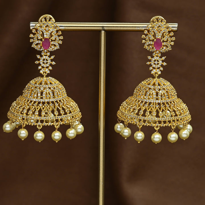 CZ Ruby Jhumka
