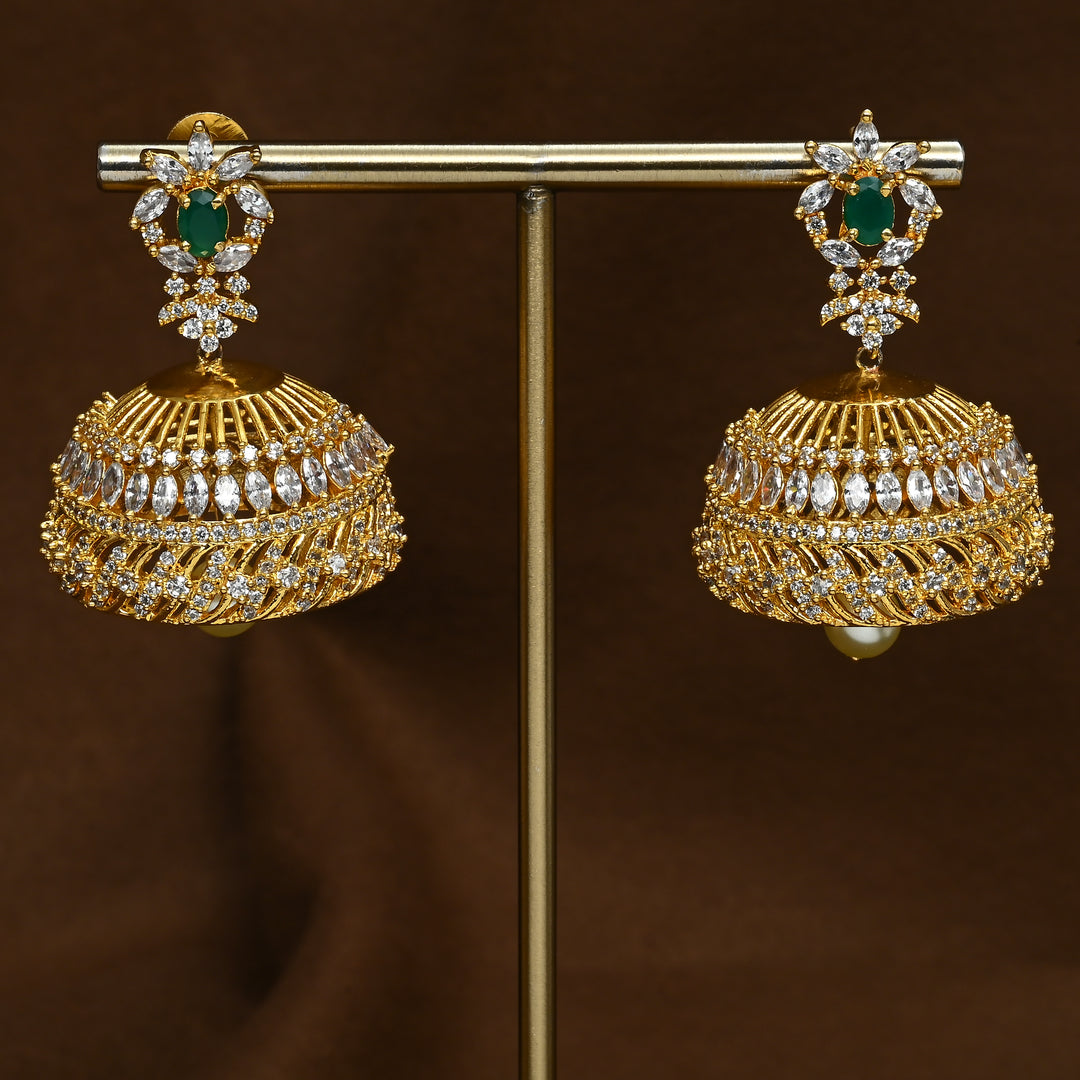 CZ Emerald Jhumka