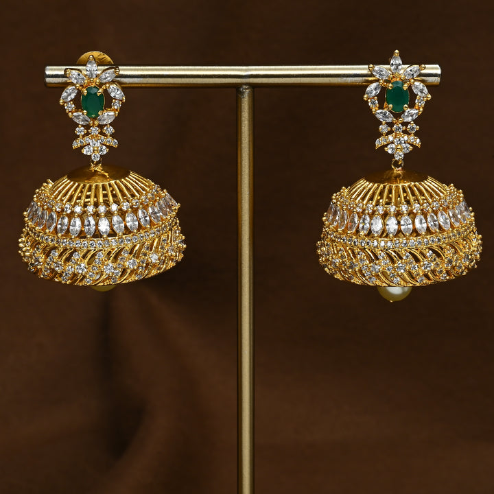 CZ Emerald Jhumka