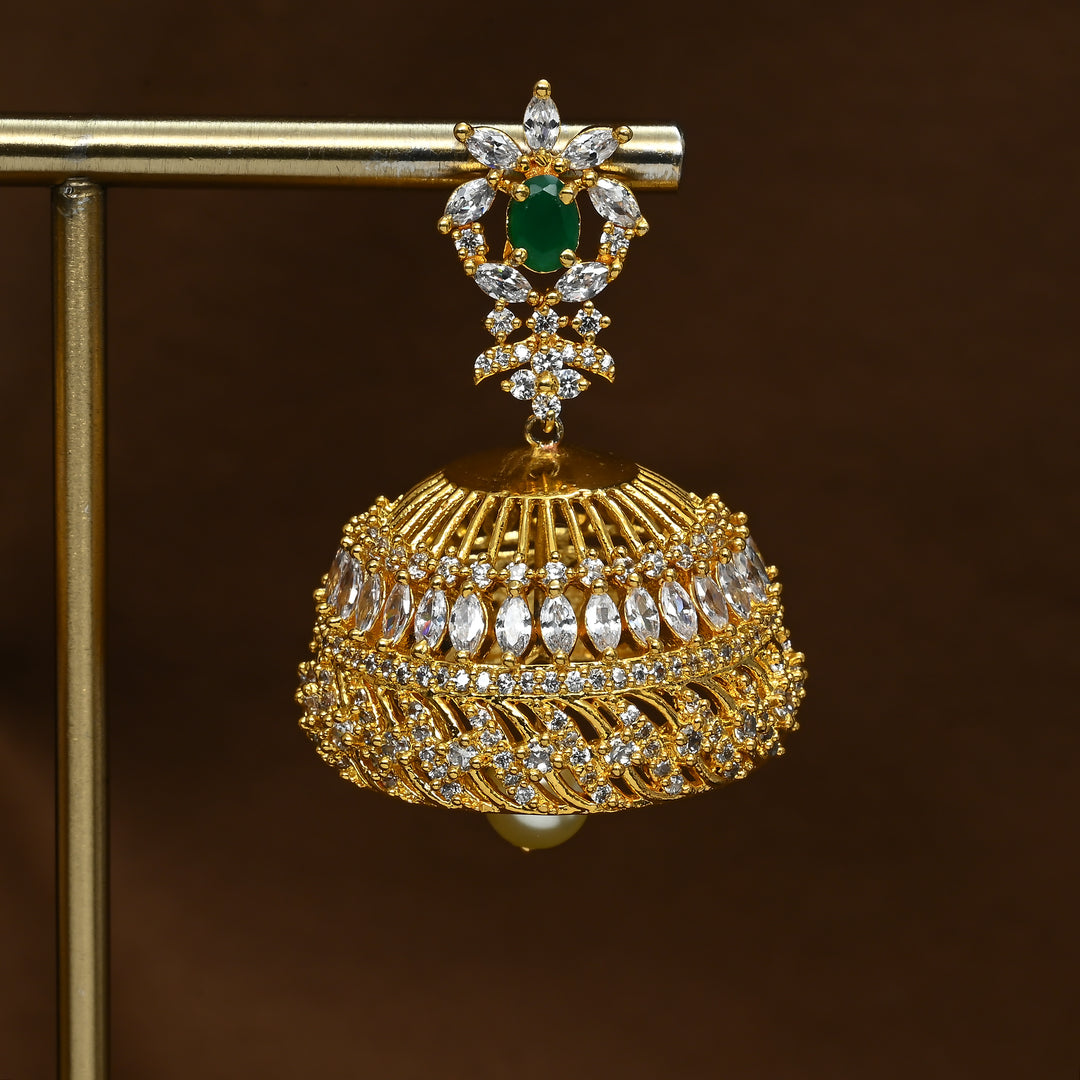 CZ Emerald Jhumka