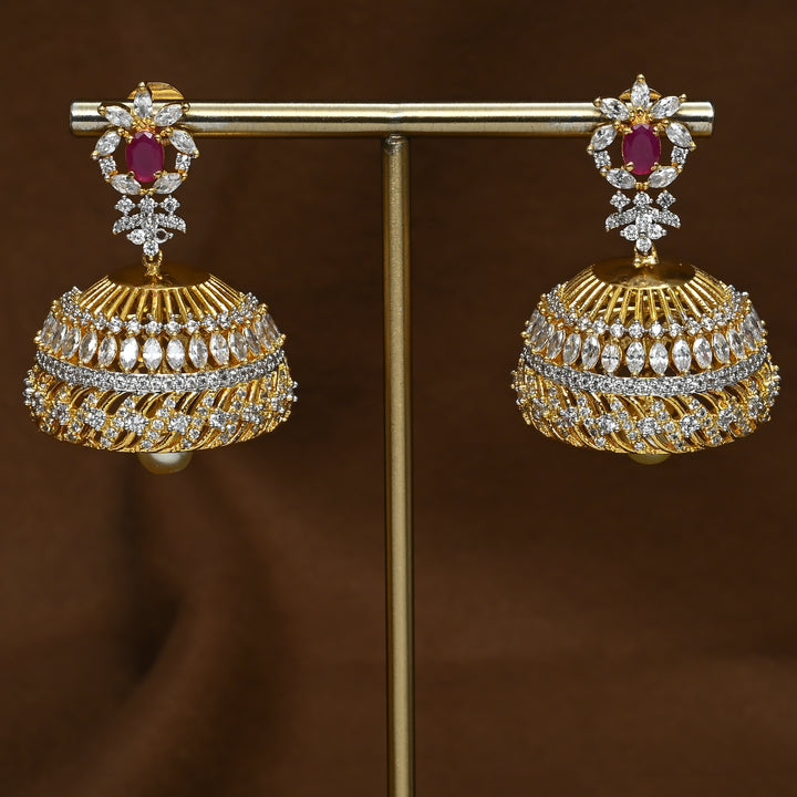 CZ Ruby Jhumka