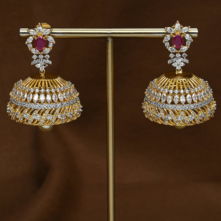 CZ Ruby Jhumka