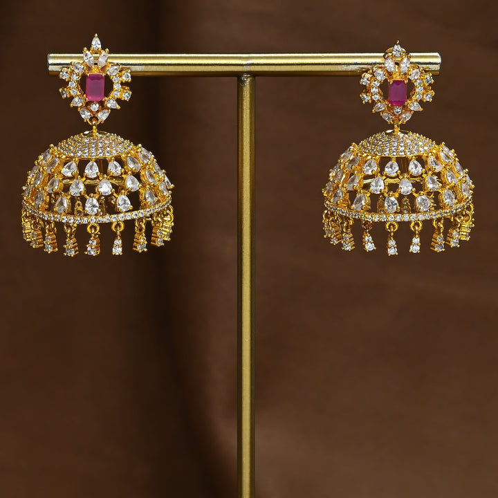 CZ Ruby Jhumka
