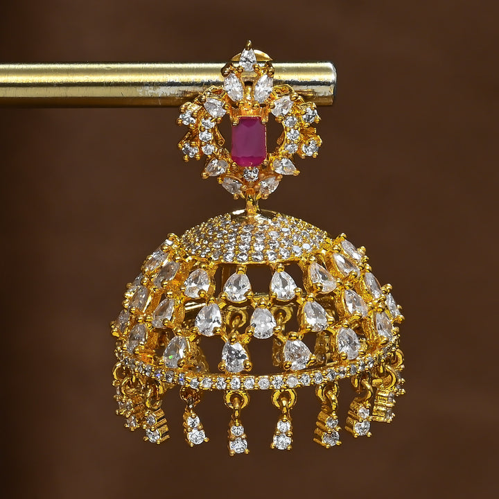 CZ Ruby Jhumka