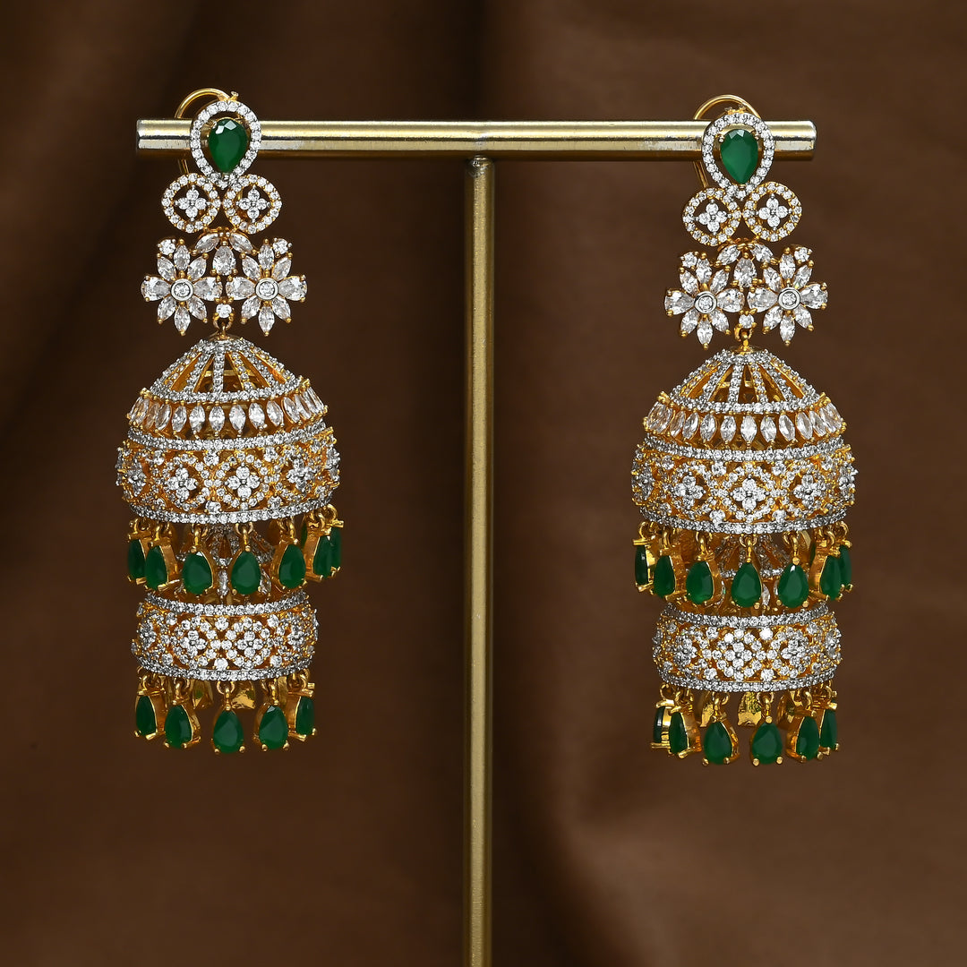 CZ Emerald Jhumka