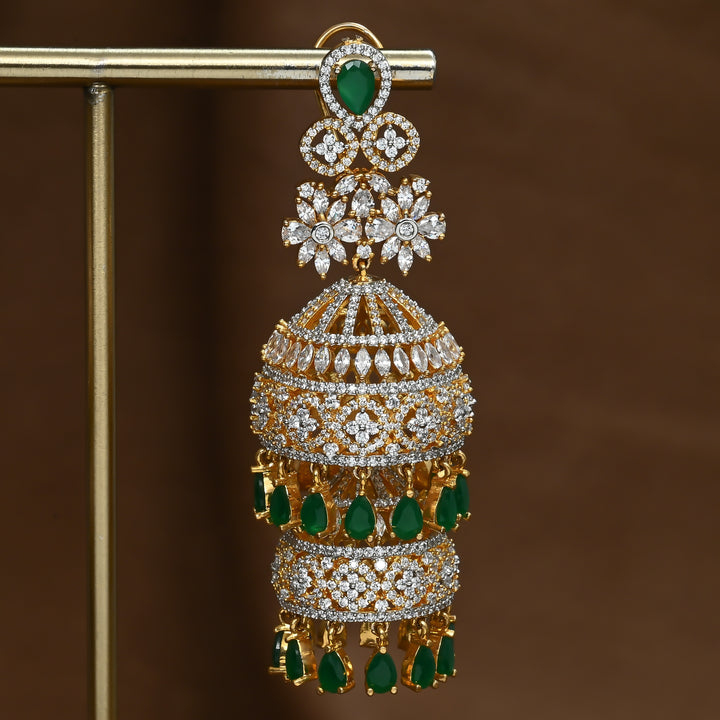 CZ Emerald Jhumka