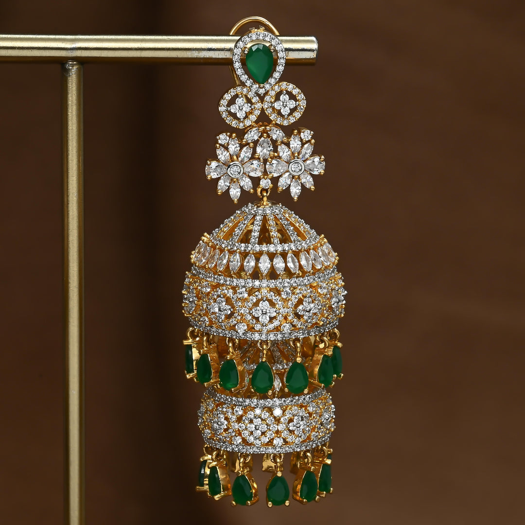 CZ Emerald Jhumka